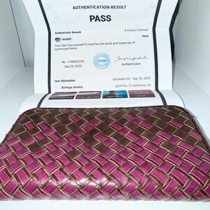 Bottega Veneta Intrecciato Leather Wallet | Pink/Brown | Authenticated COA